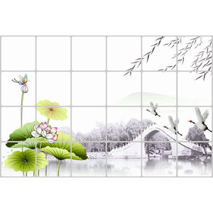 Aixin Wall Sticker 60x90 Cm Waterproof Flower Pattern Rectangle Home <b>Decoration</b> - Product Image 4