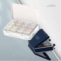 Estuche portátil para pastillas semanales de 7 días, Caja impermeable para medicamentos, caja de almacenamiento de medicamentos a prueba de humedad de 24 compartimentos con marca de tiempo para Olde