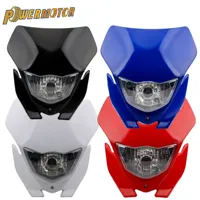 Phare halogène universel pour moto Motocross KLX 230/250/150/110R 230R pour Honda CRF 450 Enduro plaque pour Kawasaki CRF