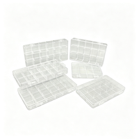 Boîte de rangement en plastique transparente PS 12/15/18 compartiments avec couvercle, idéale pour l'emballage de petits accessoires – Vente en gros usine
