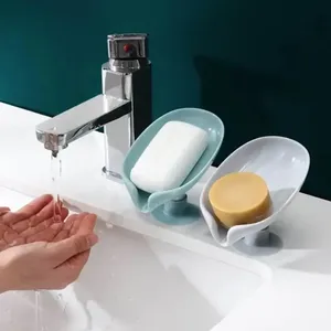 Leaf Shape <b>Soap</b> Box Drain <b>Soap</b> <b>Holder</b> Box Bathroom Shower <b>Soap</b> <b>Holder</b> Dish Storage Plate Tray Bathroom Gadgets - Product Image 1