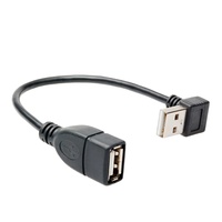 Kabel Adaptor Ekstensi USB 2.0 A Male ke Female 90 Derajat, Kabel Adaptor USB2.0 Kanan/Kiri/Bawah/Atas