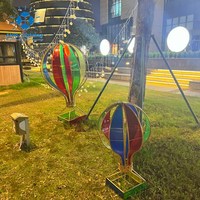 Anpu Lighting - Juego de Luces LED RGB Gigantes con Forma de Globo Aerostático y Molino de Viento, Resistentes al Agua IP65, para Decoración de Jardín Exterior en Año Nuevo y Navidad