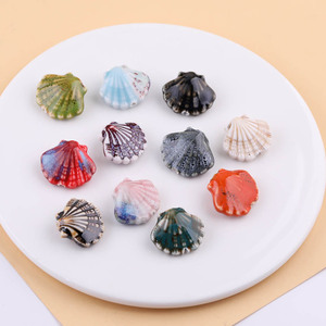 Cuentas de concha de cerámica de forma irregular con agujeros rectos para hacer pulseras, accesorios de joyería DIY - Product Image 5