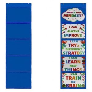 Wholesale Foldable Classroom Organizer Clear Pocket Chart Hanging Display Fabric Card Drawings Pictures Class Demonstrations Bag - Product Image 1