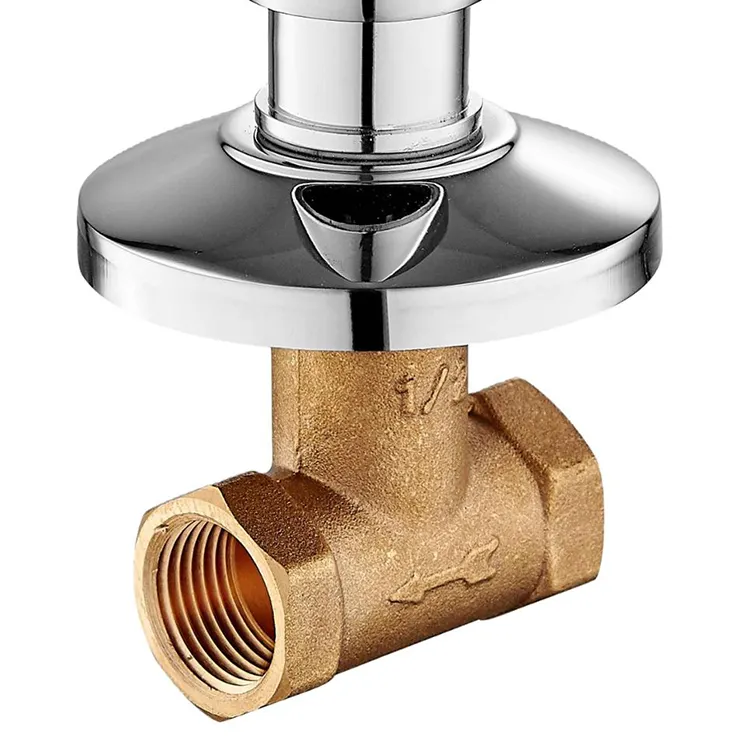 Good quality sanitary fitting water stop brass concealed valve with chrome plated zinc handle