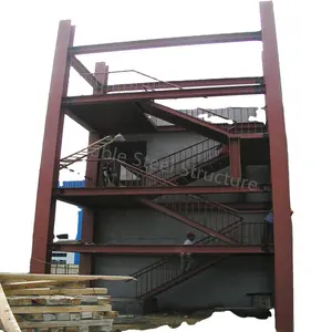 Galvanizli merdiven metal çerçeve yapısı açık prefabrik çelik merdiven