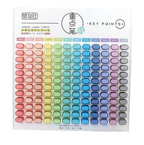 Large capacity rainbow eye protection highlighter with soft brush tip for school DIY journal drawing and key point marking