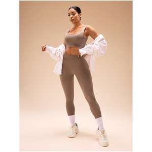 Collants pour femmes Fitness jambe large butin <span class=keywords><strong>taille</strong></span> haute pour dames sport en gros Flare avec poches pantalon de Yoga réflexe doux - Product Image 5