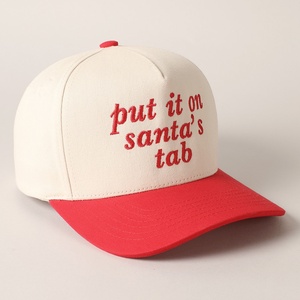 Nueva Gorra de Béisbol de 5 Paneles con Diseño de Papá Noel, 100% Algodón, Combinación de Colores, para Viajes Navideños, Protección Solar, Casual, Deportiva y a la Moda - Product Image 3