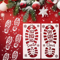 Pochoirs de Noël GF réutilisables pour empreintes de pieds, gabarits de peinture DIY, pochoirs creux de Noël pour l'art, l'artisanat, la décoration murale et des fenêtres