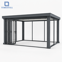 Véranda à toit plat isolée thermiquement pour toutes les saisons, extension de maison en aluminium, serre en verre