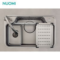 NUOMI LEIGHTON X Évier de cuisine multifonction en acier inoxydable finition perlée Grand évier à cuvette unique Lavabo pour la cuisine