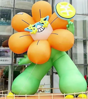 Décorations de bâtiment d'extérieur, forme debout, différentes tailles, fleurs colorées, gonflables publicitaires