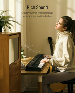 88-toetsen gewogen opvouwbaar multifunctioneel professioneel elektronisch keyboard digitale piano met 128 ritmes, 128 klanken en <span class=keywords><strong>80</strong></span> demo songs - Product Image 3