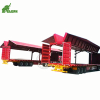 Semi-remorque à plateau à ailes de 60 tonnes, 3 essieux, 40 pieds, fabrication chinoise, à vendre 07