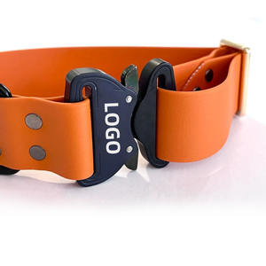 Collar de entrenamiento al aire libre para perro, suministros para mascotas con logotipo personalizado, hebilla de liberación rápida de Metal duradero, ajustable, impermeable, de PVC - Product Image 2