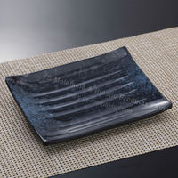 Logo personnalisé hôtel vaisselle plaque de mélamine blanc japonais carré noir ensemble de plaque de mélamine, mélamine assiette plate