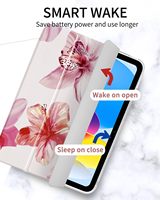 Étui Trifold avec support pour iPad 11e génération 11 pouces 2025 et 10e génération 10,9 pouces 2022, motif fleur d'hibiscus, housse de protection antichoc