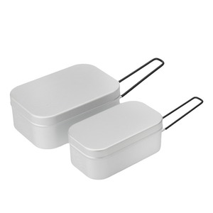 Lonchera Rectangular de Aluminio con 1 Compartimento Anodizado y Tapa de Acero Inoxidable para Comidas al Aire Libre, Campamentos y Picnics - Product Image 4