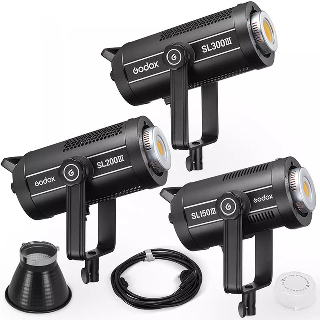 Godox SL150III SL200III SL300III LED Video Light 150W Bowens Mount Daylight Balanced Flash Godox Studio