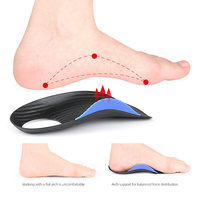 Solette in TPU con Supporto Arco Plantare Regolabile - Lunghezza 3/4, Design Unisex in 2 Pezzi per Correzione Piedi Piatti, Pronazione Eccessiva/Deficiente e Gambe a X/O