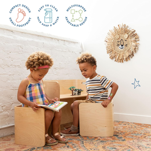 OEM ODM 3-Piece Natural Bentwood Multipurpose Furniture Set Kids Table Chair & Toy Chest Organizer - Product Image 3
