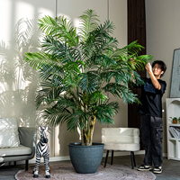 Palmier en bambou artificiel, plante en plastique avec pot, résistant à l'eau, écologique, pour la décoration intérieure et extérieure