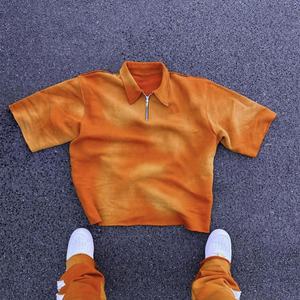 T-shirts unisexes personnalisés à coupe carrée, effet vieilli, vintage, surdimensionnés, double couche, délavés à l'acide, en coton, streetwear pour hommes - Product Image 5