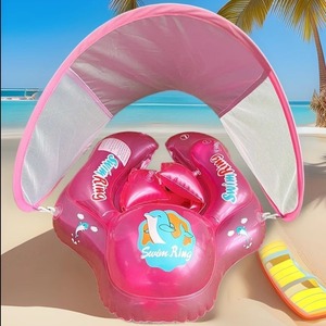 Bouée de natation gonflable pour bébé avec protection solaire intégrée, en PVC épaissi, pour jeux aquatiques sécurisés - Product Image 4
