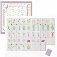 Tuiles de mahjong Mardijong Mambo, tuiles de mahjong en acrylique de luxe, ensemble américain de 160 tuiles de mahjong avec tapis Mardijong Mambo.
