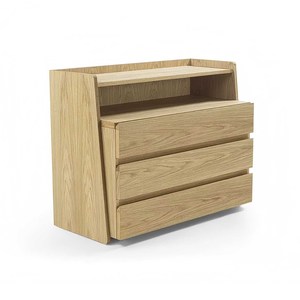 Mesita de Noche Moderna <span class=keywords><strong>N</strong></span>órdica con Acabado Laminado de Roble, Mueble de Almacenamiento para Dormitorio, Mesita de Noche para el Hogar - Product Image 1