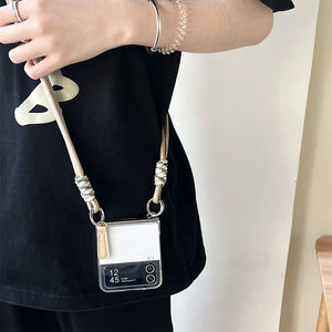 <span class=keywords><strong>Coque</strong></span> rigide <span class=keywords><strong>transparente</strong></span> <span class=keywords><strong>avec</strong></span> sangle à bandoulière Flip étui de téléphone à écran pliant <span class=keywords><strong>avec</strong></span> sangle arrière pour Samsung zflip5 zflip4 zflip6 - Product Image 2