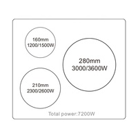 Offre Spéciale américaine 120v 3500W Smart Touch Stove Cook Top Cuisinière électrique 3 brûleurs Cuisinière à induction