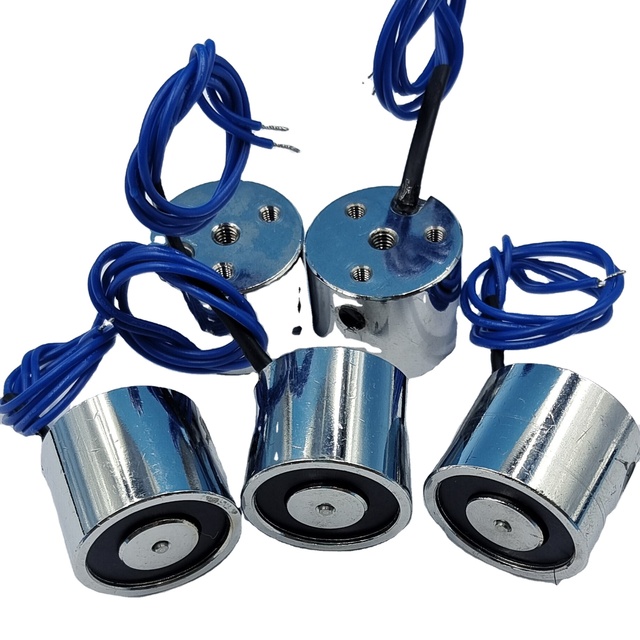 Factory Wholesale 3425 12V 24V DC 25kg/250n Energized to Hold Small Round Lifting Electromagnet