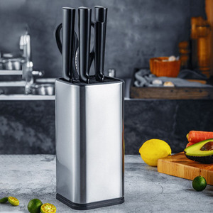 <span class=keywords><strong>Set</strong></span> di <span class=keywords><strong>coltelli</strong></span> da <span class=keywords><strong>Chef</strong></span> professionale in acciaio inox ad alto tenore di carbonio 6 pezzi con blocco - Product Image 3