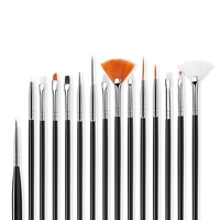 Brosse à ongles pour manucure Gel brosse pour Nail Art 15 pièces/ensemble brosse Ombre pour dégradé pour Gel vernis à ongles peinture dessin