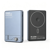 Batterie externe magnétique sans fil en promotion, 10000 mAh, charge rapide 20W, chargeur portable ultra-mince en alliage d'aluminium avec écran LED et support