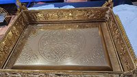 Groothandel Luxe Arabische Metalen Ijzer Dessertbord Goud Snack Serveerschaal Droog Fruit Decoratie Dienblad Met Deksel