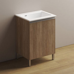 Mueble de Baño con Lavabo de Cerámica 60x50 cm, Color Blanco Clásico - Product Image 1