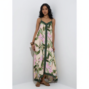 ชุดเดรสทรงเอจากผ้าฝ้ายลายดอกไม้สีเหลือง lov - Product Image 1