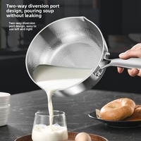 Casserole moderne en acier inoxydable KENGQ avec revêtement antiadhésif en céramique et couvercle en verre, capacité de 1 à 2 L pour cuisinières à gaz et à induction