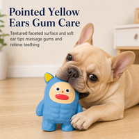 Jouet à mâcher couineur pour chien en latex naturel, forme de monstre sans dents mignon et moderne, jouet de dentition souple pour chiots de petite/moyenne taille
