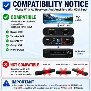 Extracteur audio <span class=keywords><strong>HDMI</strong></span> 2.0b <span class=keywords><strong>EARC</strong></span> LINK-MI 18 Gbps, 4K60Hz HDCP 2.3, convertisseur ARC, séparateur audio, boîtier en alliage d'aluminium pour AV - Product Image 4