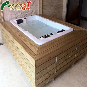 Moderna Bañera de Hidromasaje Exterior para <span class=keywords><strong>Hotel</strong></span> y Villa con Calentador, Spa Acrílico Independiente para 3 Personas, Bañera de Hidromasaje con Masaje - Product Image 3
