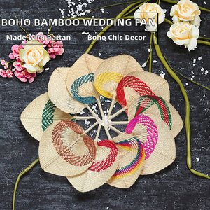 Productos Artesanales, Abanico de Boda Personalizado, Abanico Natural de Ratán Rectangular, Decoración Rústica Art Deco, Boho Chic, Decoración de Granja, Regalo para Fiestas - Product Image 2