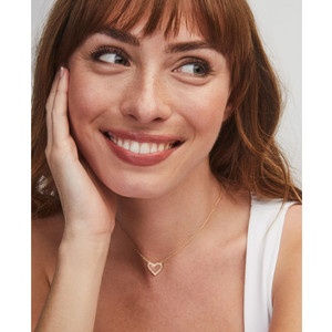 Bán buôn tùy chỉnh tối giản mề đay chia nhỏ Sterling Trái Tim Mặt Dây chuyền vòng cổ tinh tế 14k goldstainless thép cho phụ nữ - Product Image 6