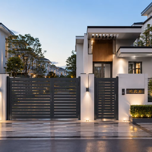 Portails d'entrée et portails battants modernes en aluminium de luxe sur mesure pour villas côtières, résistants aux intempéries et antirouille, clôtures extérieures - Product Image 1