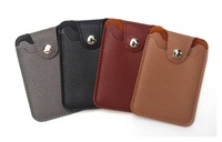 Porte-cartes de luxe en cuir PU avec fermeture à clip, 2 emplacements, fin et minimaliste, personnalisable avec logo, pour cartes de visite