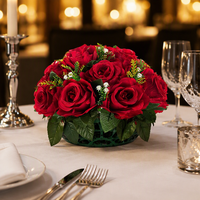 Boules de roses artificielles pas chères, arrangements floraux en soie, centres de table 4,75x9,5 pouces, décoration pour mariage et fête